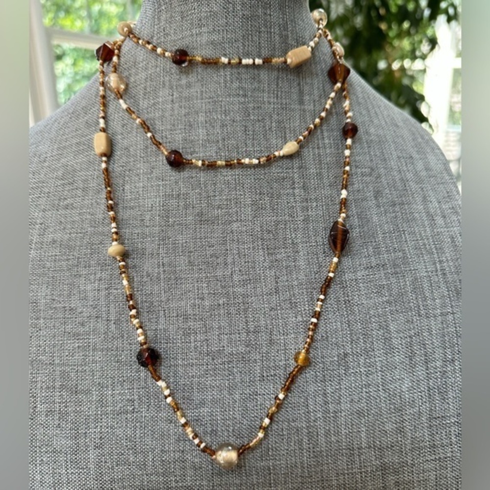 “Caramel Amber” Wraparound Necklace